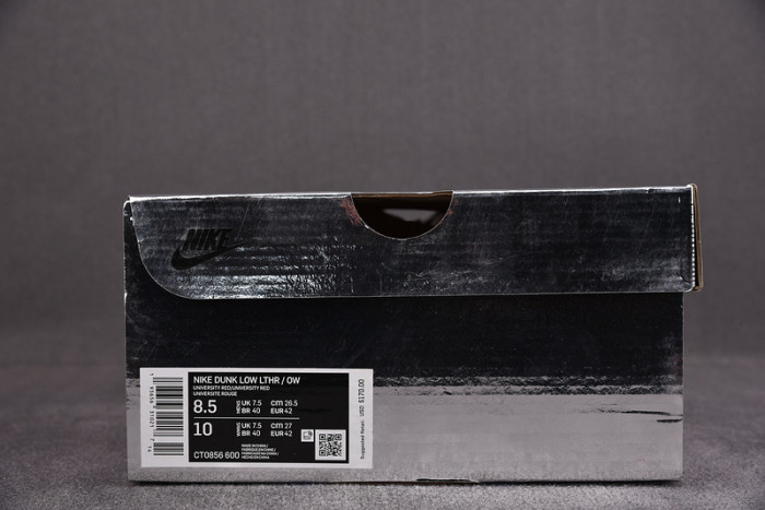 NIKE DUNK LOW OFW UNIVERSITY RED CT0856-600