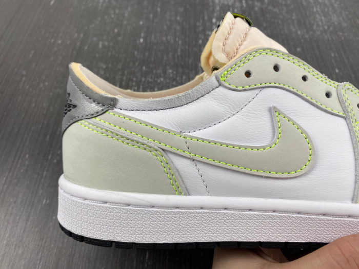 Air Jordan 1 Retro Low White Ghost Green Black DM7837-103